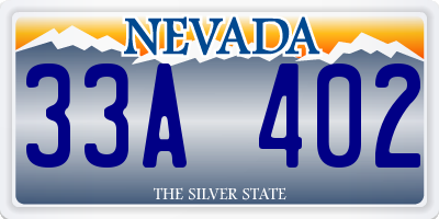 NV license plate 33A402