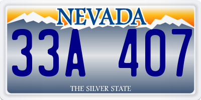 NV license plate 33A407