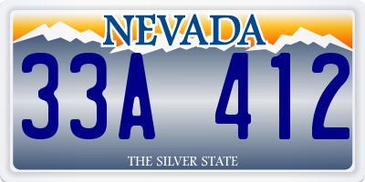 NV license plate 33A412