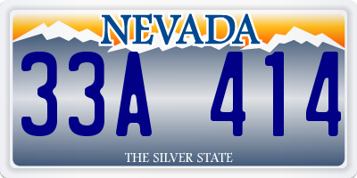 NV license plate 33A414