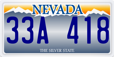 NV license plate 33A418