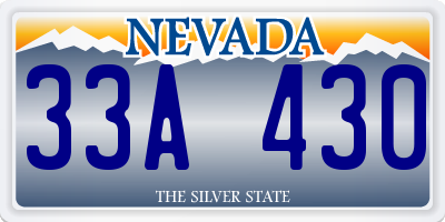 NV license plate 33A430