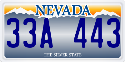 NV license plate 33A443