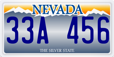 NV license plate 33A456