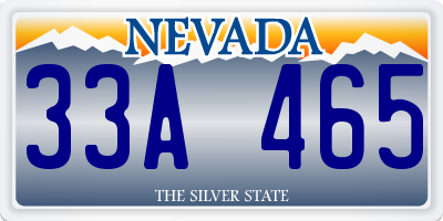 NV license plate 33A465