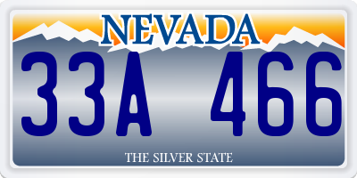 NV license plate 33A466