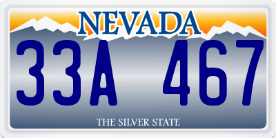 NV license plate 33A467
