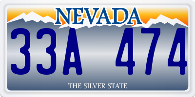NV license plate 33A474