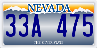 NV license plate 33A475