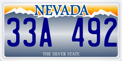 NV license plate 33A492