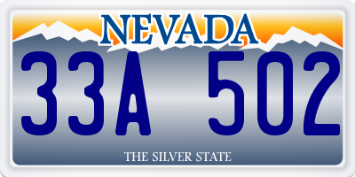 NV license plate 33A502