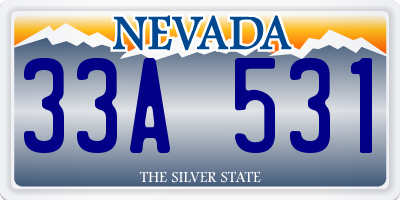 NV license plate 33A531
