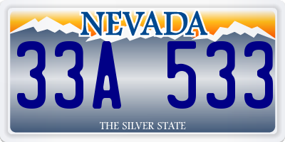NV license plate 33A533