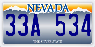 NV license plate 33A534
