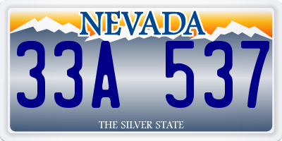 NV license plate 33A537