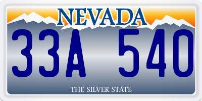 NV license plate 33A540