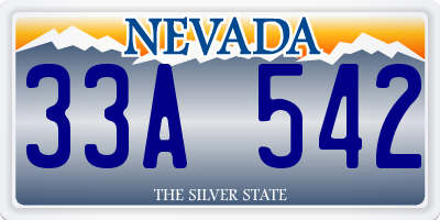 NV license plate 33A542