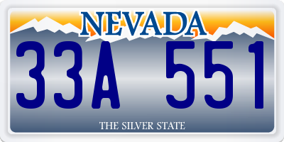 NV license plate 33A551