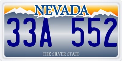 NV license plate 33A552