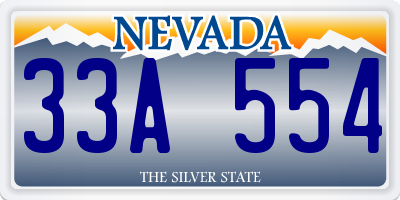 NV license plate 33A554