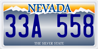 NV license plate 33A558
