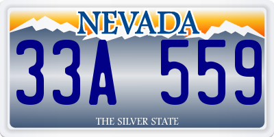 NV license plate 33A559