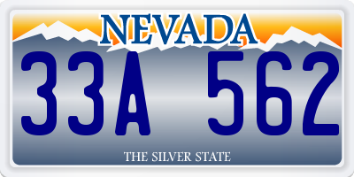NV license plate 33A562