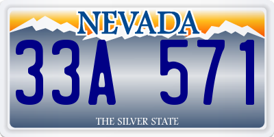 NV license plate 33A571