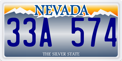NV license plate 33A574