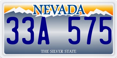 NV license plate 33A575