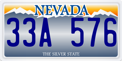 NV license plate 33A576