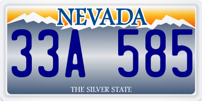 NV license plate 33A585
