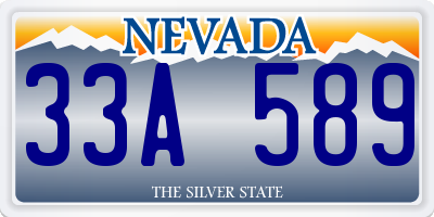 NV license plate 33A589