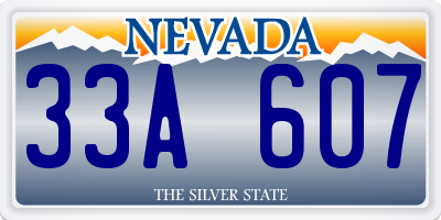 NV license plate 33A607