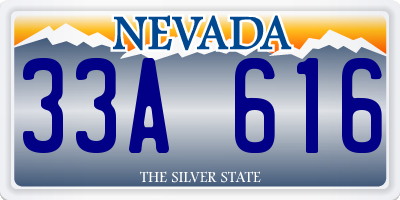 NV license plate 33A616
