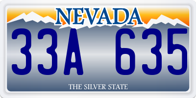 NV license plate 33A635