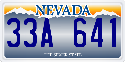 NV license plate 33A641