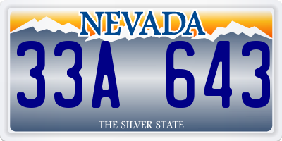 NV license plate 33A643
