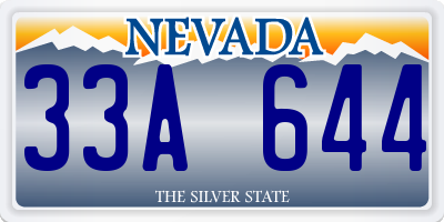 NV license plate 33A644