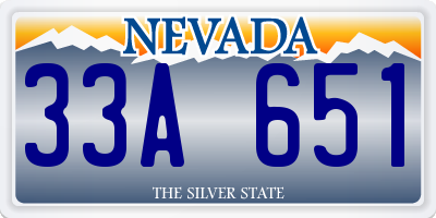 NV license plate 33A651