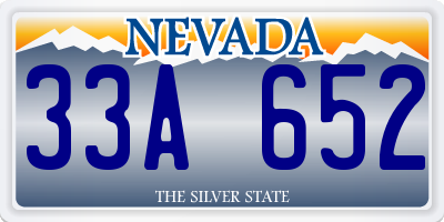 NV license plate 33A652