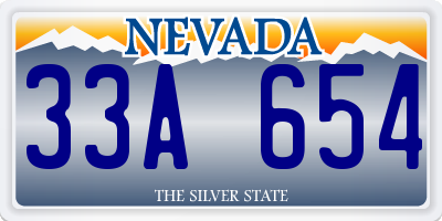 NV license plate 33A654