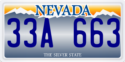 NV license plate 33A663