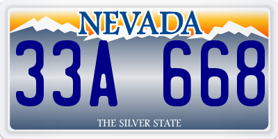 NV license plate 33A668
