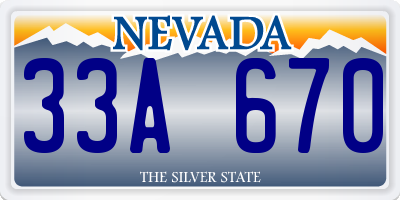 NV license plate 33A670