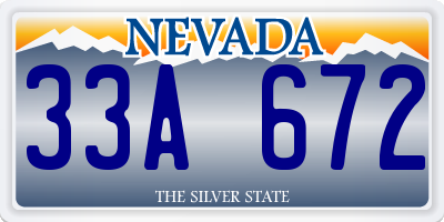 NV license plate 33A672