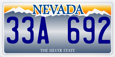 NV license plate 33A692