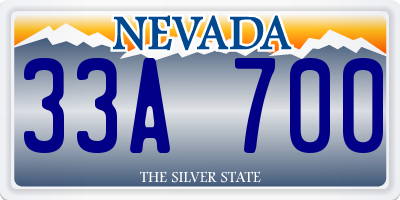 NV license plate 33A700