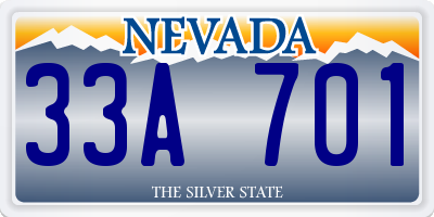 NV license plate 33A701