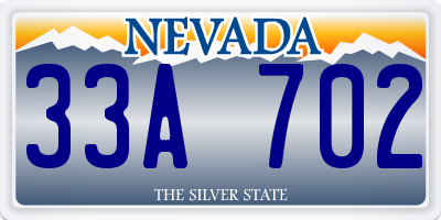 NV license plate 33A702
